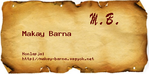 Makay Barna névjegykártya